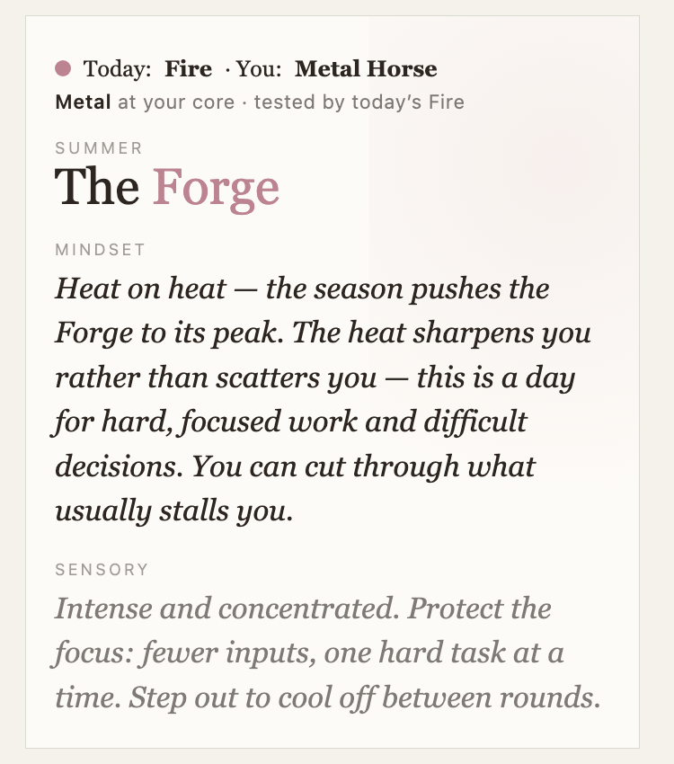 Today's elemental weather in the app